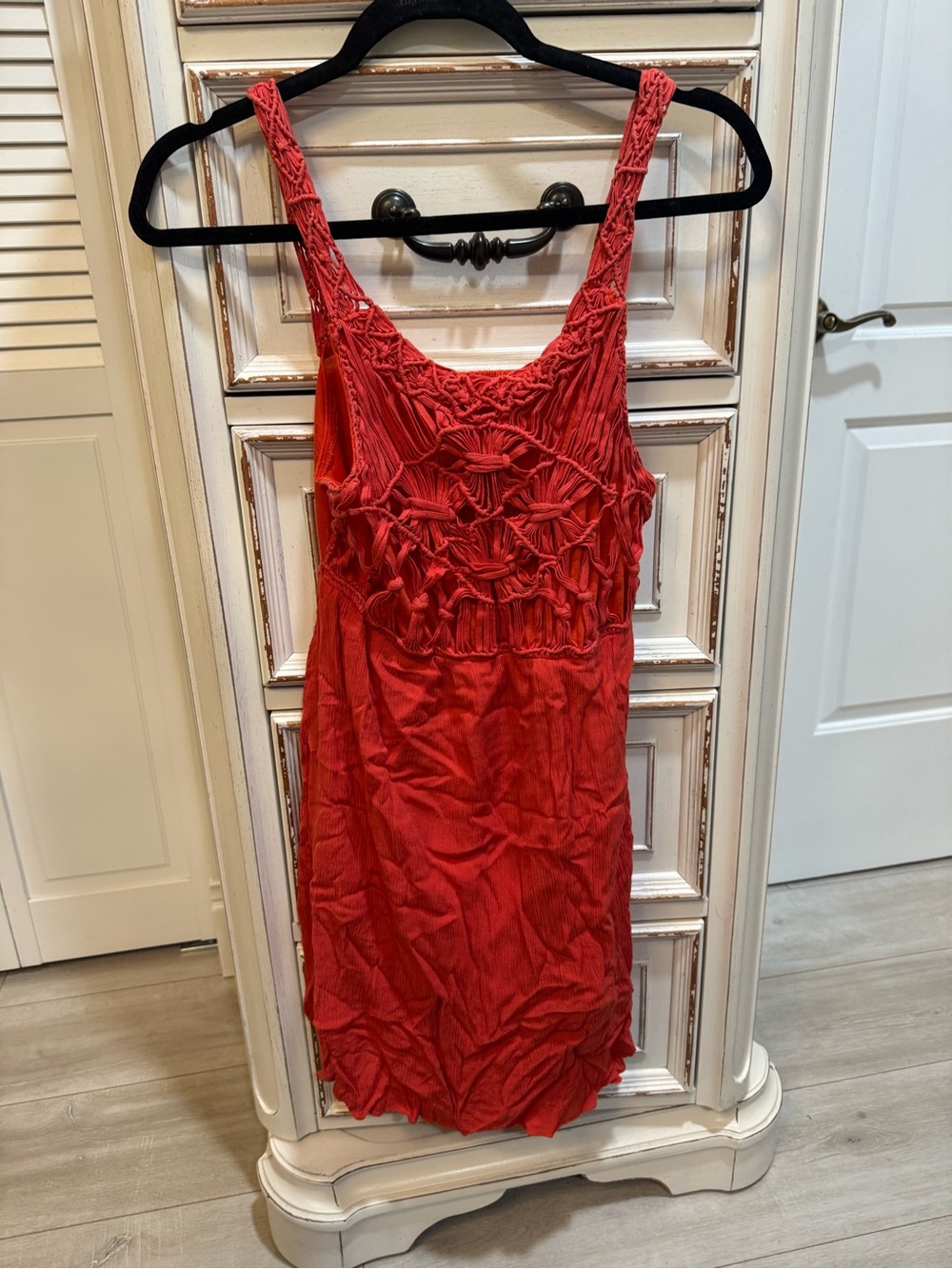 Miss Me RedTextured Smocked Top
